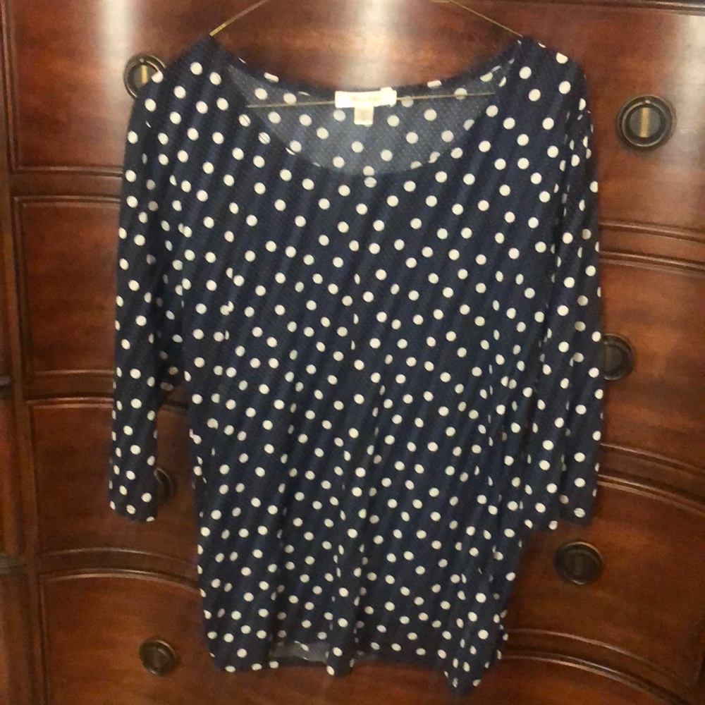 Dressbarn navy and white top